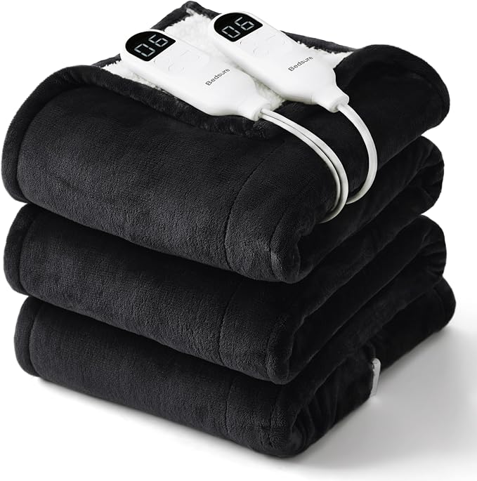 Bedsure Heated Blanket King Size, Dual Control Electric Blanket, 6 Heat/6 Timer by BEDSURE