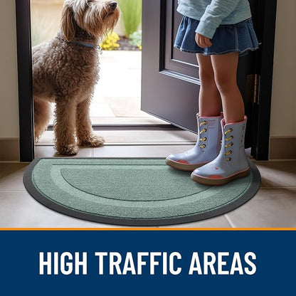 OLANLY Half Circle Front Door Mat Outside 47x23 All-Season Rubber Doormat | - Image 6