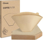 Coffee Filters 160 Count, Size 04 Cone Filters 8-12 Cup, Unbleached Disposable Natural Paper Filters, 04 Cone Filters For Pour Over and Drip Coffee Maker