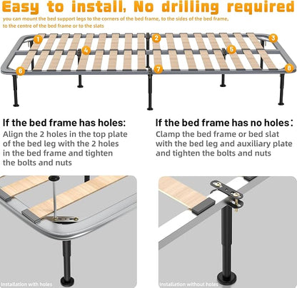Wlrrcwdttc 4 Pcs Adjustable Height Bed Support Legs 7.08-12.6 inch, Bed Frame - Image 5
