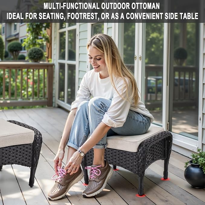 Belord 6 Pieces Wicker Patio Conversation Sets - Image 6