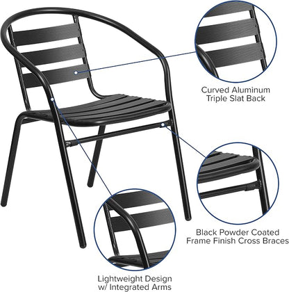Flash Furniture Lila 7-Piece Glass Patio Table and Chairs Set, Outdoor Patio - Image 4