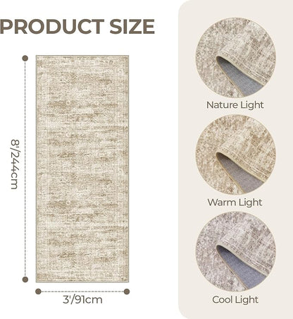 3x8 Runner Rug Non Slip, Washable Hallway Runner Rug, Nursery Room, Soft Runner - Image 2