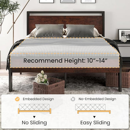 SHA CERLIN 14 Inch Full Size Metal Platform Bed Frame - Image 7