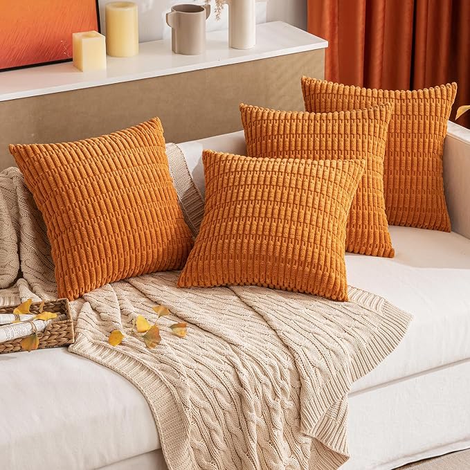 MIULEE Fall Decorative Throw Pillow Covers 20x20 Burnt Orange Pack of 2 | Soft - Image 7
