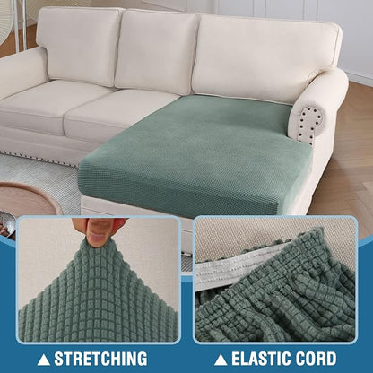 H.VERSAILTEX Sectional Couch Covers 1 Piece Chaise Slipcover L Shape Separate - Image 5