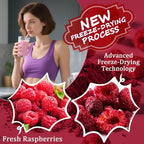 Raspberry Powder - 100% Natural Freeze Dried Raspberry Powder, No Additive Natural Food Coloring, Ideal for Baking, Smoothies, Beverages, Yogurt Bowls, Non-GMO, Vegan - 3oz