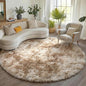 Round Rugs 6ft for Living Room Bedroom, Tie-Dye Beige Fluffy Circle Area Rug by ONASAR
