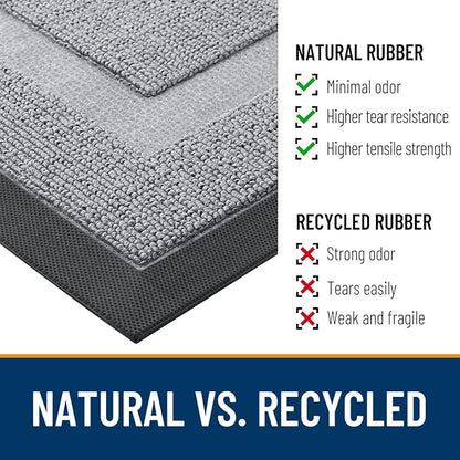 OLANLY Front Door Mat Outside 59x23, All-Season Heavy-Duty Rubber Doormat | - Image 3