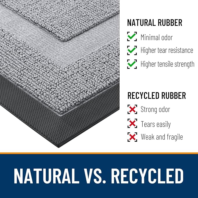 OLANLY Half Circle Front Door Mat Outside 33x21 All-Season Rubber Doormat | - Image 3