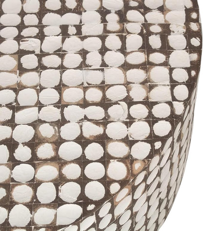 East at Main Round Coffee Table – White Boho Cocktail Table - Image 8