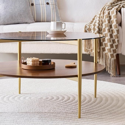 LumFurn Round Coffee Table, Mid-Century Modern Design, D30 x H17, - Image 4