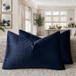 GIGIZAZA Navy Velvet Pillow Covers 12x20 Decorative Pillows Pack of 2 | Lumbar by GIGIZAZAFocusingonhomedecoration