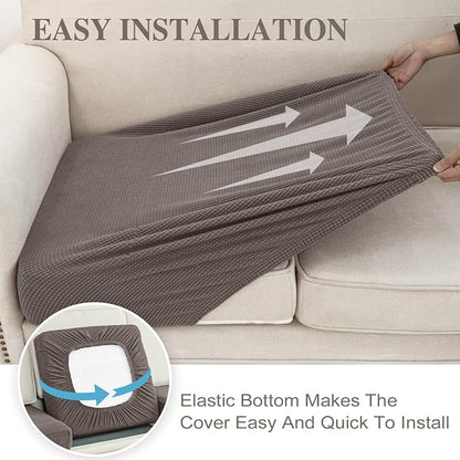 LA MEACK Couch Cushion Covers for Sectional Sofa L Shape Washable Separate Seat - Image 5