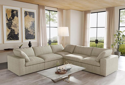 WJShome Cloud Modular Sectional Sofa, 160.6" Down Filled 5 Seater Couch - Image 9