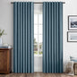 MIULEE 100% Blackout Linen Curtains 42 x 63 Inch Stone Blue 2 Panels | Thermal by MIULEE