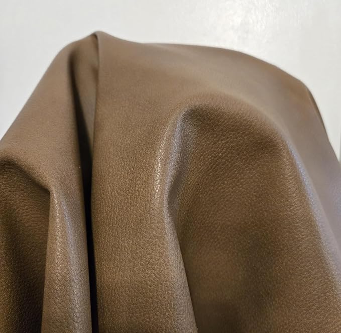 Walnut Brown Soft Faux Leather Fabric PU Peta Approved Vegan Leather Sheet by by NATLeathers