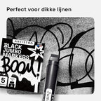 ARTISTRO 5 Black Acrylic Paint Pens, Acrylic Paint Markers Jumbo Tip, Fabric Markers for Textile, Canvas, Rock, Glass, Wood, Paper, DYI, Pens for Kids and Adults