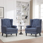 Accent Chair Set of 2, Mid Century Modern Fabric Wingback Chair, Upholstered by choairy
