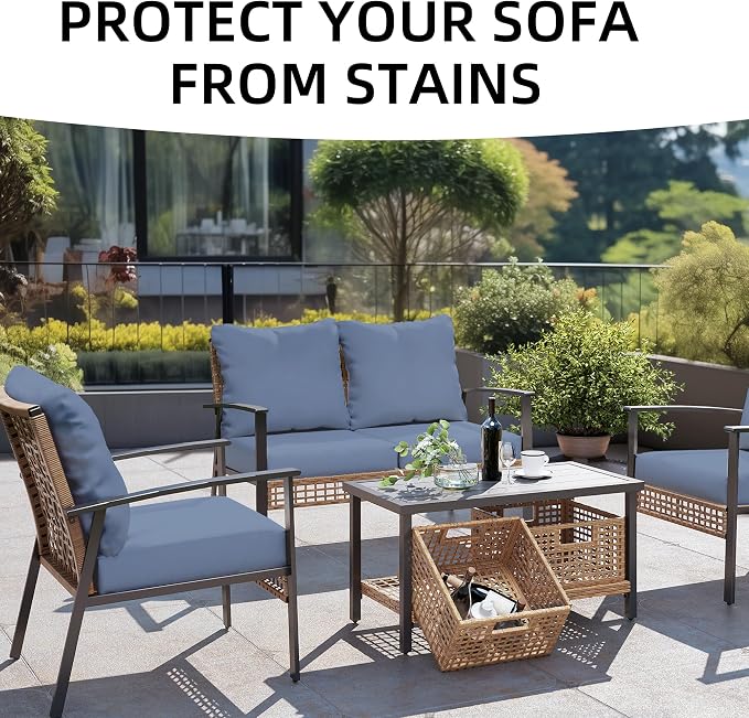 8PCS Patio Cushion Covers.Patio Furniture Couch SeatSlipcovers | Washable - Image 4