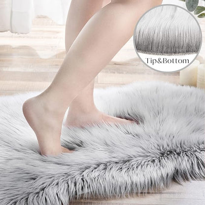 Ashler Faux Fur Rug, Fluffy Shaggy Ultra Soft 2 x 3 Feet Sheepskin Fur Rug - Image 2