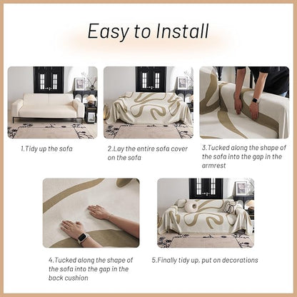 MYSKY HOME Boho Couch Cover Super Soft Couch Covers - Image 6