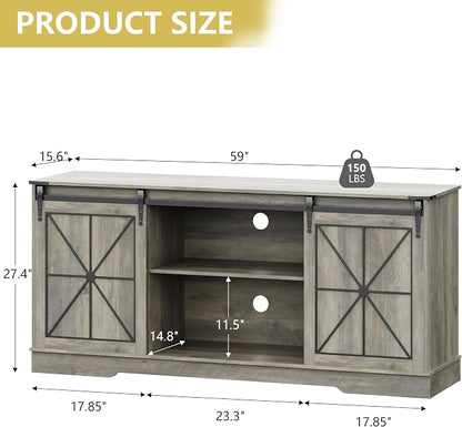 Farmhouse TV Stand for 65/60/55 Inch Tvs, Rustic Entertainment Center - Image 7