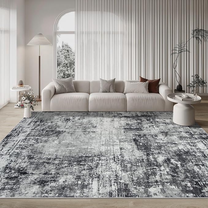 Aelenmu 10x14 Area Rugs for Living Room Dining Room Washable Black Grey | Soft - Image 9