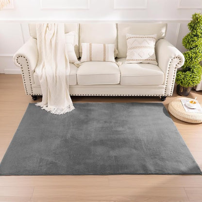 SHACOS Ultra Soft Faux Rabbit Fur Area Rugs 4x6 - Image 7