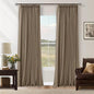 Latte Burlap Room Darkening Curtains 120 Inches Long by Twodrapes