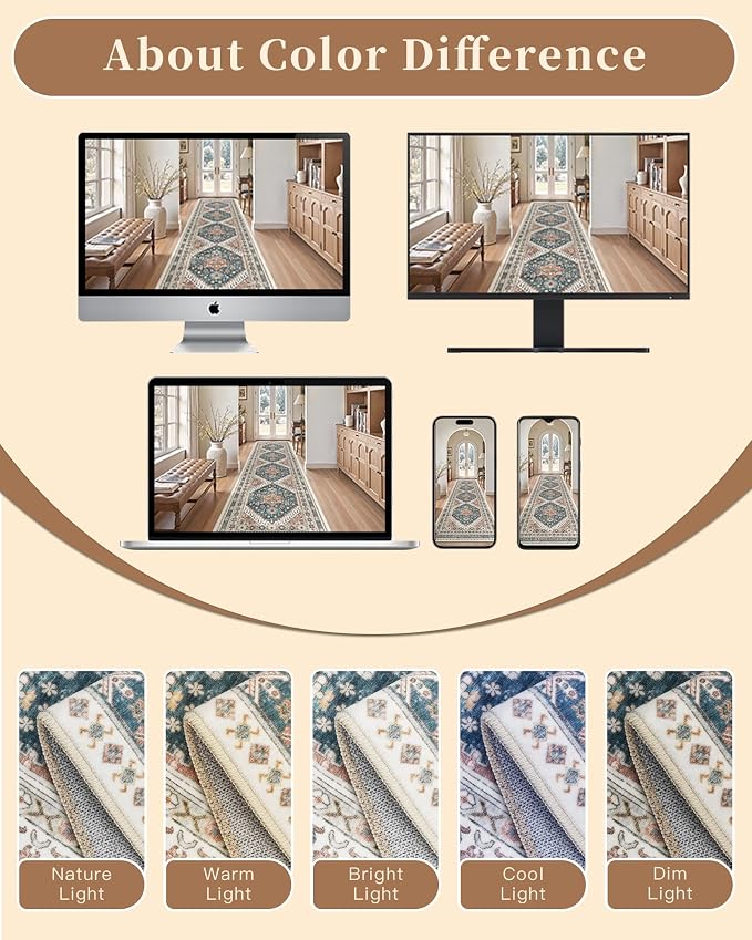 Madane Hallway Runner Rug 2'6''x14' Kitchen Runners Vintage, Entryway and - Image 10