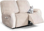 ANARACHON Leather Look Loveseat Recliner Cover, 6-Pieces Stretch Dual Recliner by ANARACHON