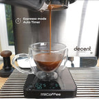 Minipress Coffee Scale, Auto Timer for Espresso and Pour-Over Coffee, Aluminum Body & Glass Top