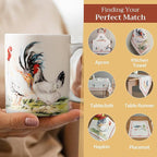 Maison d' Hermine Coffee Mug with Handles Fine Bone China Mugs Pack of Two Tea Cups for Hot Beverages Cappuccino Latte Home Restaurant Office Perfect for Gift (Campagne, 12 Ounce)