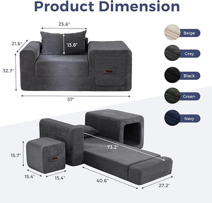 MAXYOYO Folding Sofa Couch, Convertible Floor Sofa - Image 2