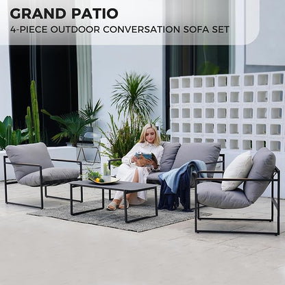 Grand Patio 4-Piece Modern Outdoor Furniture Set, Patio Sofa - Image 6