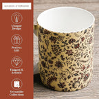 Maison d' Hermine Coffee Mug with Handles Fine Bone China Mugs Pack of One Tea Cups for Hot Beverages Cappuccino Latte Home Restaurant Office Perfect for Gift (Lakshmi - Daya, 12 Ounce)