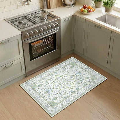 RELEANY Washable Area Rug, Small 2'x4', Water Repellent, Pet Friendly, Vintage by RELEANY