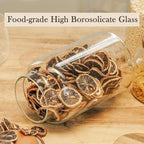 Labina Glass Storage Container Airtight Food Jars Kitchen Canister with Wood Lids, 88 Oz Wide Mouth Pantry Organization Glass Jar for Flour, Sugar, Cookie, Spagetti, Nuts and Candy (2 Pack)