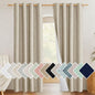 NICETOWN Taupe 100% Blackout Linen Curtains 84 inch Long Burg, Farmhouse Thick by NICETOWN
