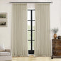 92 Inch Beige Flax Linen Curtains Pinch Pleated 2 Panels Set | Memory Training by Twodrapes