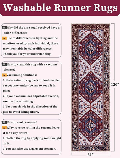 SERISSA 2'6"x10' Washable Non Slip Boho Runner Rug - Image 2