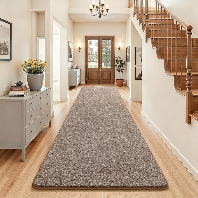 3x8 Runner Rug for Hallway, Long Runner Rugs Non Slip, Matte Brown | Soft - Image 7