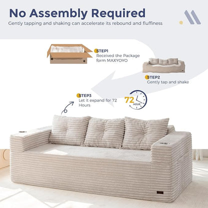 MAXYOYO 79" Oversized Boneless Loveseat Sofa Couch - Image 9