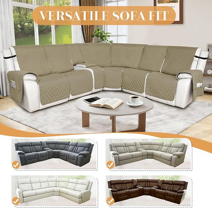 HDCAXKJ Reclining Sectional Couch Covers L Shape Recliner Sofa Middle Console - Image 5