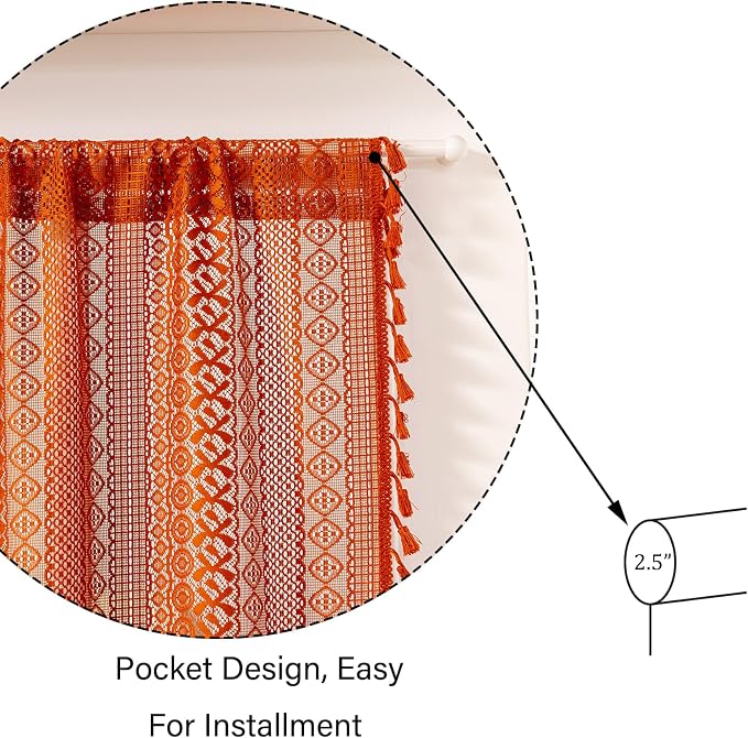Sutuo Home Terracotta French Door Curtains 72 Inches Long - Image 5