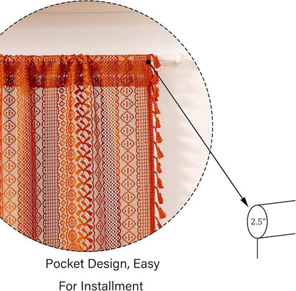 Sutuo Home Burnt Orange French Door Curtain - Image 4