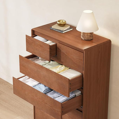Solid Wood Dresser for Bedroom, Natural Solid Wood 6 Drawer Dresser, 45.3" Tall - Image 6