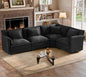 ELUCHANG 114" Oversized V-Shaped Cloud Couch Modular Sectional Sofa by ELUCHANG