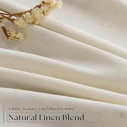 Cream Beige Pinch Pleated 120 Inch Curtains High Ceiling Linen Curtains | 100% - Image 5